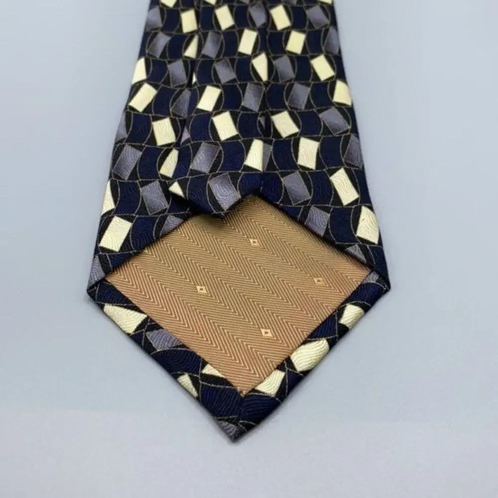 Bergamo New York patterned 100% Silk Handmade necktie
